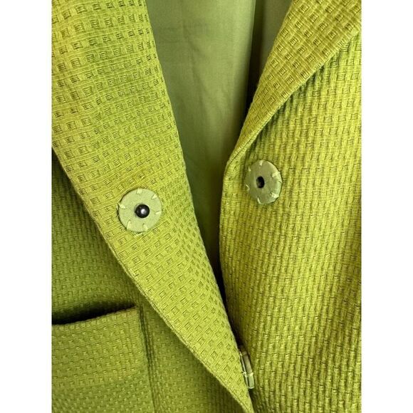 CHICO'S light green cotton blend 3/4 sleeve jacket blazer size 1 M - Picture 6 of 8